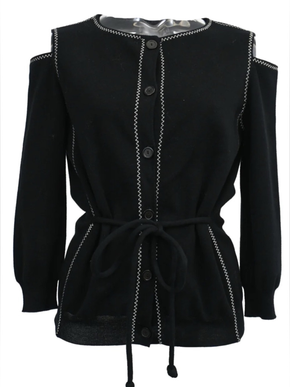 Fendi cotton jersey knit belted cardigan